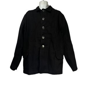 Nasty Nick Vintage Workwear Black Denim Button Up Jacket Walker 47 USA Made XL